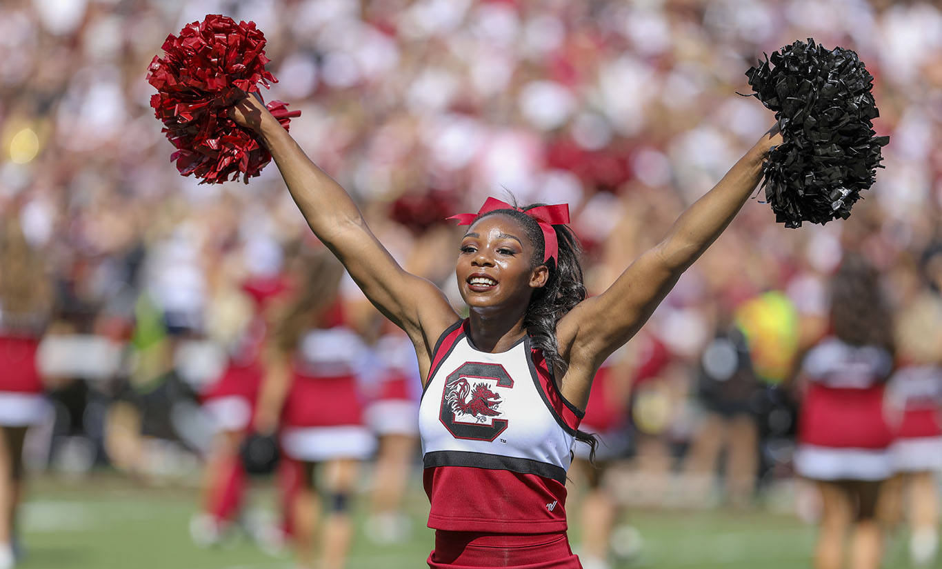 cheerleader at football game