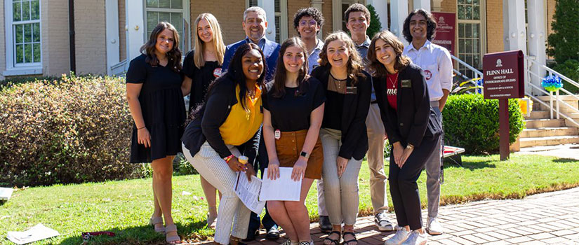 Students take part in a parent weekend.