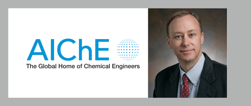 Bond Calloway headshot with AIChe logo.