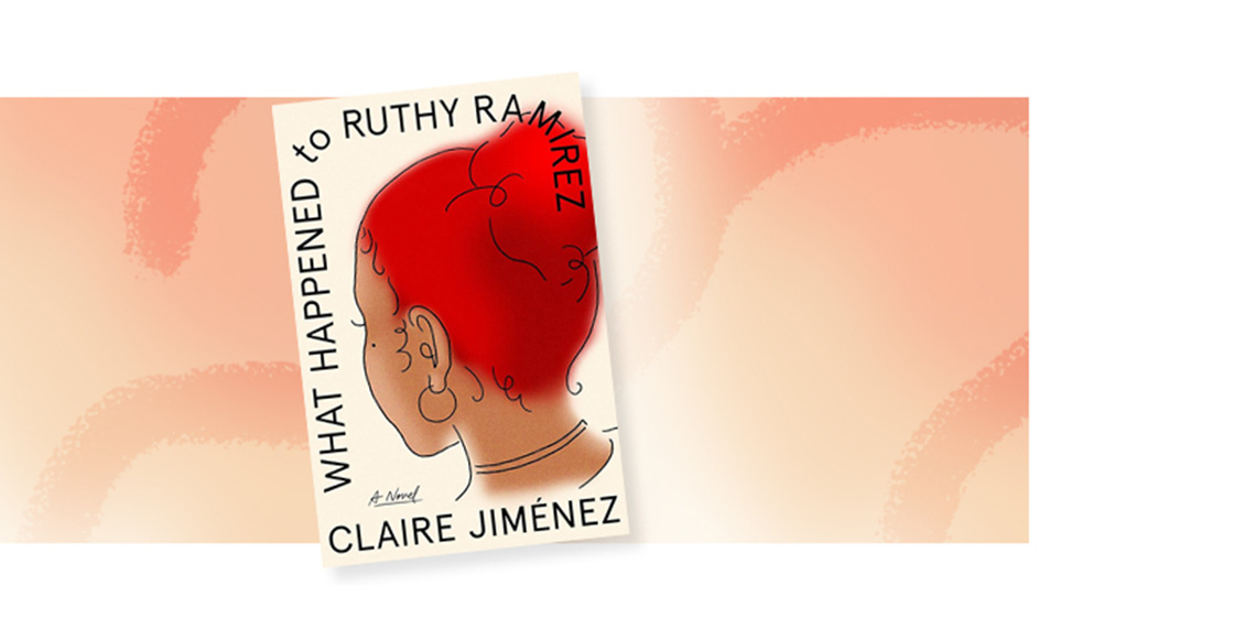 Graphic with Jimenez' book cover for 'What Happened to Ruthy Ramirez'