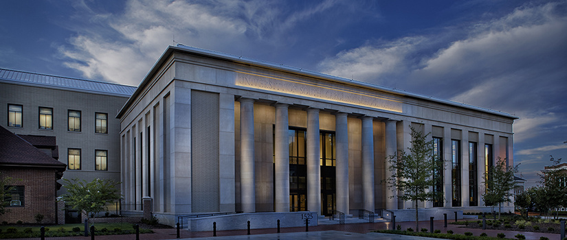 USC School of Law at dusk