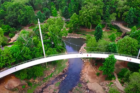 Aerial view of Greenville bridge